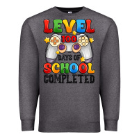Charcoal Heather level 100 days of school completed Premium Sweatshirt - Artiststas