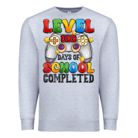 Heather Grey level 100 days of school completed Premium Sweatshirt - Artiststas
