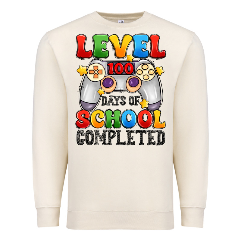 Level 100 Days Of School Completed Premium Sweatshirt by Artiststas | Teevron