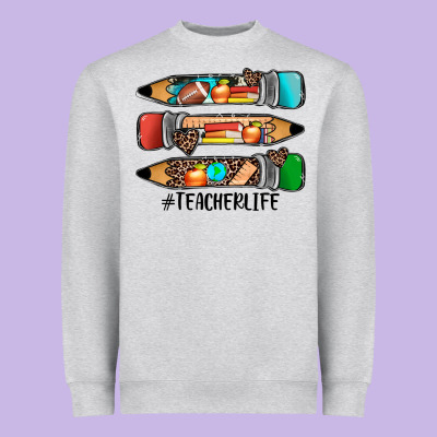 #teacherlife Pencils Heavyweight Sweatshirt Designed By Jahusdesignshop