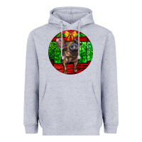 Heather Grey christmas pig Heavyweight Hoodie - LillyAllenDesigns