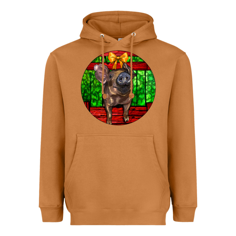 Christmas Pig Heavyweight Hoodie by LillyAllenDesigns | Teevron