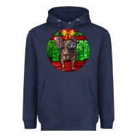 Navy christmas pig Heavyweight Hoodie - LillyAllenDesigns