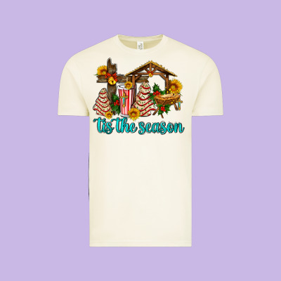 Tis The Seasin With Christmas Cake Abd Jesus Vintage Tee Designed By Adodesignshop
