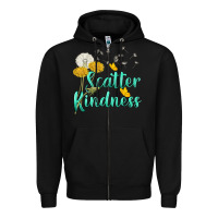 Black scatter kindness Zipper Hoodie - NancyCooperArtShop