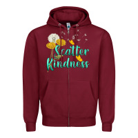 Burgundy scatter kindness Zipper Hoodie - NancyCooperArtShop