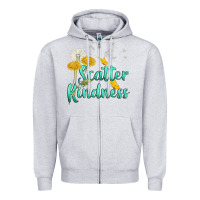 Heather Grey scatter kindness Zipper Hoodie - NancyCooperArtShop