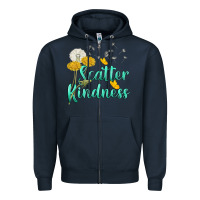 Navy scatter kindness Zipper Hoodie - NancyCooperArtShop