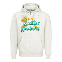 Oatmeal Heather scatter kindness Zipper Hoodie - NancyCooperArtShop