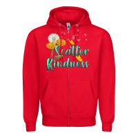 Red scatter kindness Zipper Hoodie - NancyCooperArtShop
