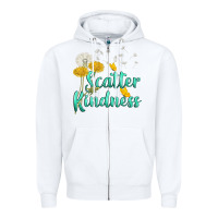 White scatter kindness Zipper Hoodie - NancyCooperArtShop