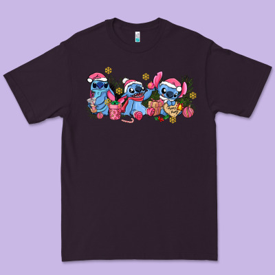 Pink Christmas Stitch And Gifts Premium Tee Designed By Adodesignshop