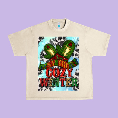 Cozy Winter With Gloves And Scarf Urban Heavy Tee Designed By Adodesignshop