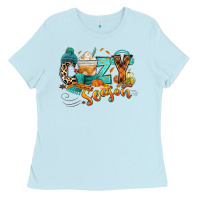 Baby Blue Cozy season Fall Ladies Tee - RanaPortraitStore