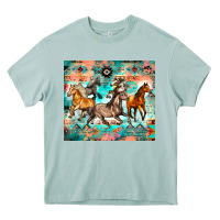 Arona western running horses Heavy Core Tee - Zillion Design Studio