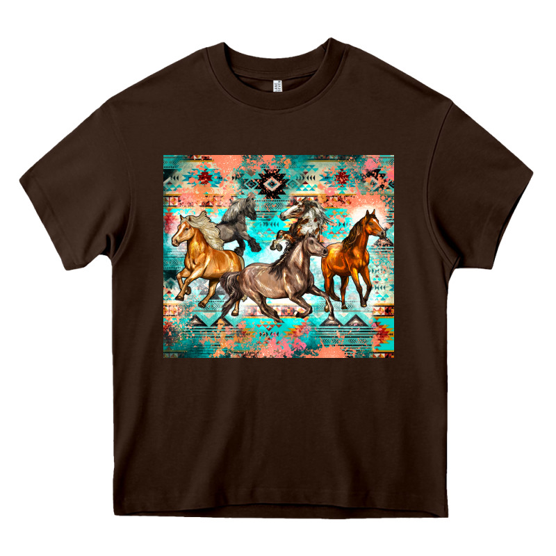 Western Running Horses Heavy Core Tee by Zillion Design Studio | Teevron