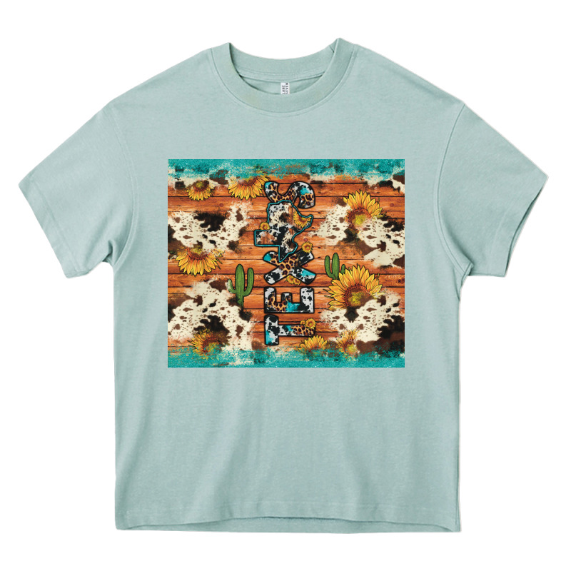 Texas Sunflower Cactus Cowhide Heavy Core Tee by Artiststas | Teevron