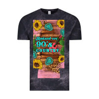 Cloud Black raised 90's country guitar cactus sunflower's 12 oz can cooler  (slim) Vintage Tee - Artiststas