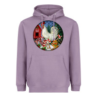 Lavender leghorn rooster christmas ornament Heavyweight Hoodie - LillyAllenDesigns