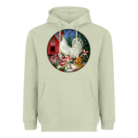 Matcha leghorn rooster christmas ornament Heavyweight Hoodie - LillyAllenDesigns
