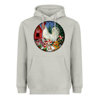 Moon Dust leghorn rooster christmas ornament Heavyweight Hoodie - LillyAllenDesigns