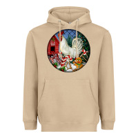 Mushroom leghorn rooster christmas ornament Heavyweight Hoodie - LillyAllenDesigns