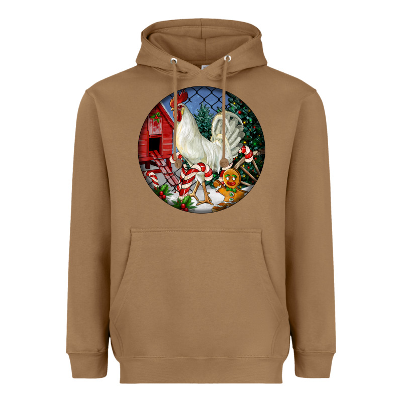 Leghorn Rooster Christmas Ornament Heavyweight Hoodie by LillyAllenDesigns | Teevron