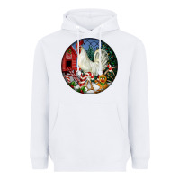 White leghorn rooster christmas ornament Heavyweight Hoodie - LillyAllenDesigns