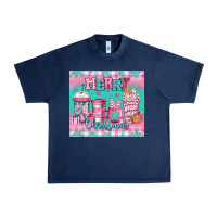 Navy merry Christmas pink coffee Urban Heavy Tee - Jasminsmagicworld