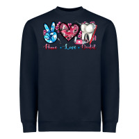 Navy peace love dental Heavyweight Sweatshirt - AdoDesignShop