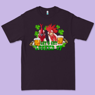 St. Patrick's Day Roosters Let's Get Lucked Up Premium Tee Designed By Ranaportraitstore