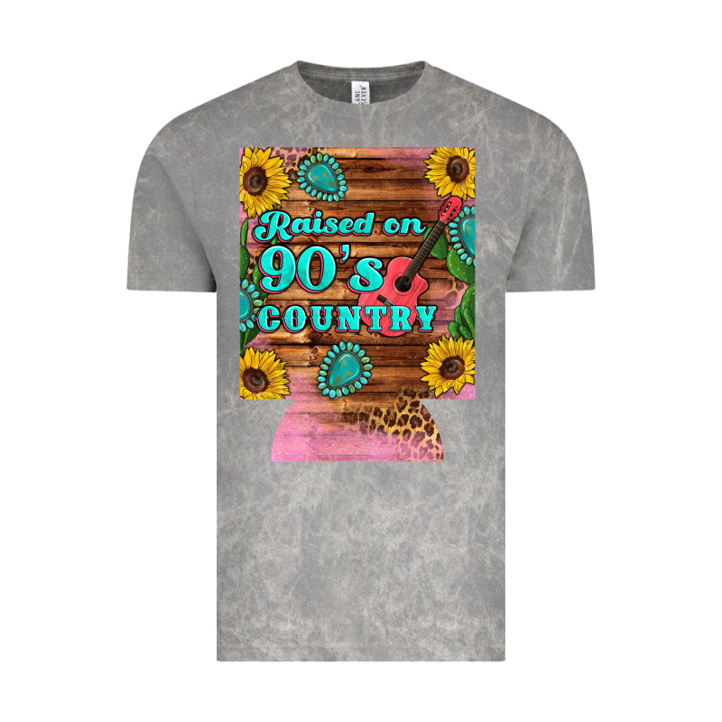 Raised 90's Country Guitar Cactus Sunflower's 12 Oz Can Cooler (regula Vintage Tee by Artiststas | Teevron