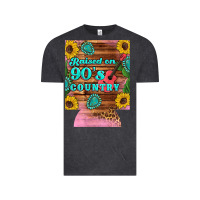 Vintage Black raised 90's country guitar cactus sunflower's 12 oz can cooler (regula Vintage Tee - Artiststas