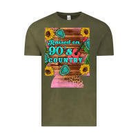 Vintage Olive raised 90's country guitar cactus sunflower's 12 oz can cooler (regula Vintage Tee - Artiststas