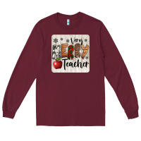 Burgundy very merry teacher christmas coaster Long Sleeve Tee - Jasminsmagicworld