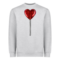 Heather Grey heart candy Heavyweight Sweatshirt - AdoDesignShop