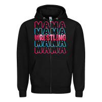 Black wrestling mama Zipper Hoodie - MaliasSmallBusiness