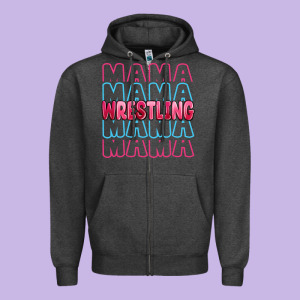 Wrestling Mama Zipper Hoodie Designed By Maliassmallbusiness