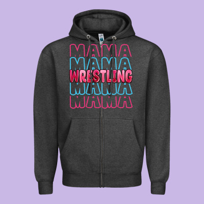 Wrestling Mama Zipper Hoodie Designed By Maliassmallbusiness