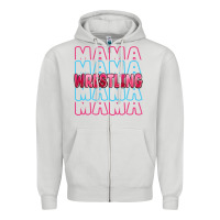 Dove Grey wrestling mama Zipper Hoodie - MaliasSmallBusiness