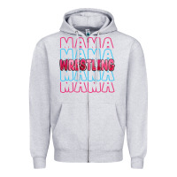 Heather Grey wrestling mama Zipper Hoodie - MaliasSmallBusiness