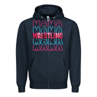 Navy wrestling mama Zipper Hoodie - MaliasSmallBusiness