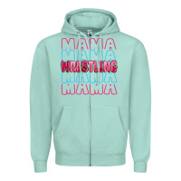 Seafoam wrestling mama Zipper Hoodie - MaliasSmallBusiness