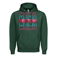 Sports Green wrestling mama Zipper Hoodie - MaliasSmallBusiness