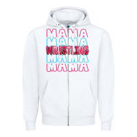White wrestling mama Zipper Hoodie - MaliasSmallBusiness