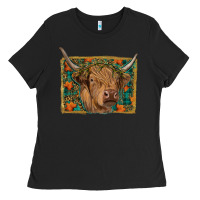 Black Fall Cow Ladies Tee - RanaPortraitStore