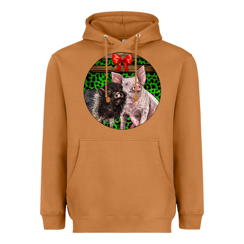 Christmas Pig Heavyweight Hoodie by LillyAllenDesigns | Teevron