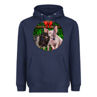 Navy christmas pig Heavyweight Hoodie - LillyAllenDesigns