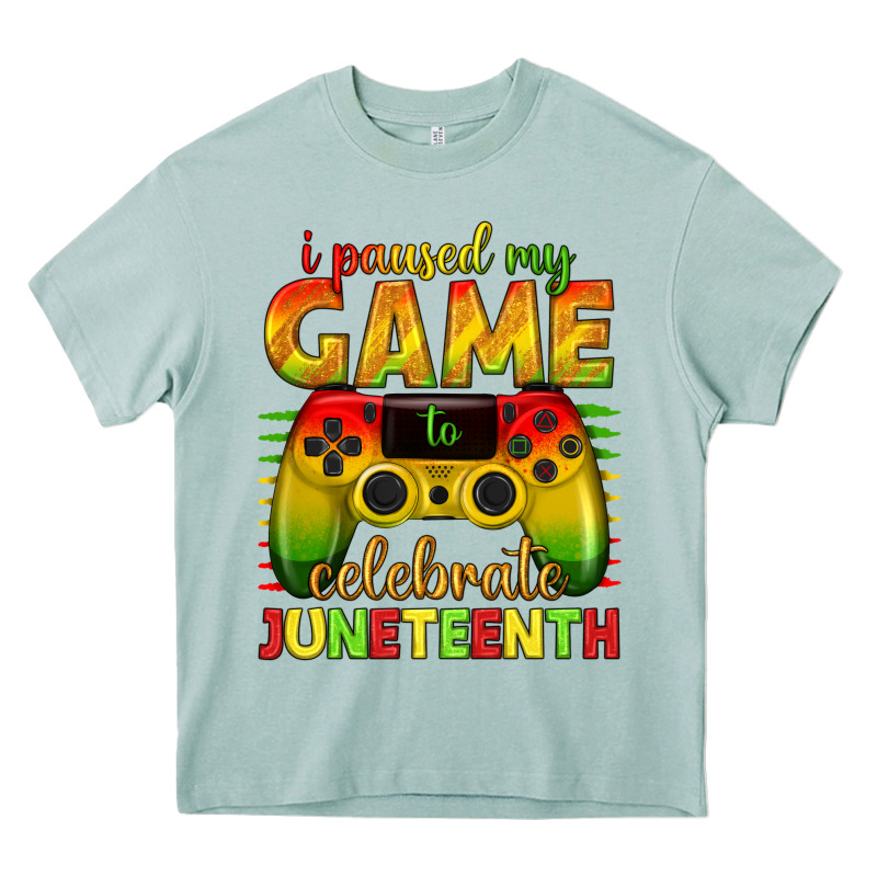 I Paused My Game Celebrate Juneteenth Heavy Core Tee by texasbilliewilder | Teevron