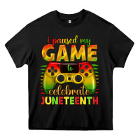 Black i paused my game celebrate juneteenth Heavy Core Tee - texasbilliewilder